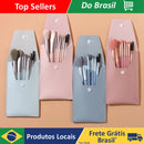 Mini Conjunto de Pincéis de Maquiagem Portátil, 8 peças com estojo