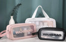 Kit 3 Necessaire de Maquiagem Feminina Transparente e à Prova d'Água