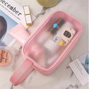 Necessaire de Maquiagem Transparente Portátil com Zíper para Viagem