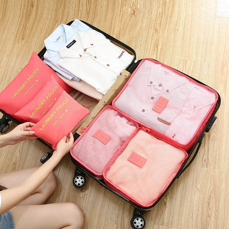 Kit 6 Bolsas Organizadoras para Viagem