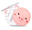 Espelho de Maquiagem Portátil com LED e Mini Ventilador USB