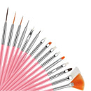 Kit Profissional de 15 Pincéis para Nail Art