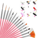Kit Profissional de 15 Pincéis para Nail Art