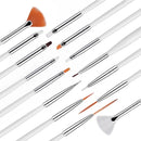Kit Profissional de 15 Pincéis para Nail Art