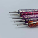 Kit de 5 Pincéis Boleadores de Ponta Dupla para Nail Art
