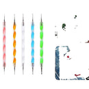 Kit de 5 Pincéis Boleadores de Ponta Dupla para Nail Art