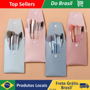 Mini Conjunto de Pincéis de Maquiagem Portátil, 8 peças com estojo