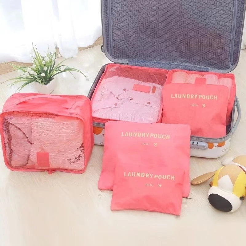 Kit 6 Bolsas Organizadoras para Viagem