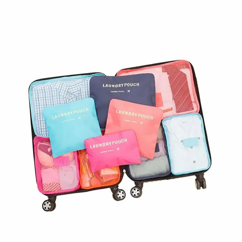 Kit 6 Bolsas Organizadoras para Viagem