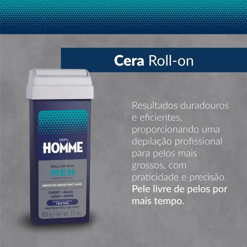 Cera Depilatória Roll-On Depil Homme 100g