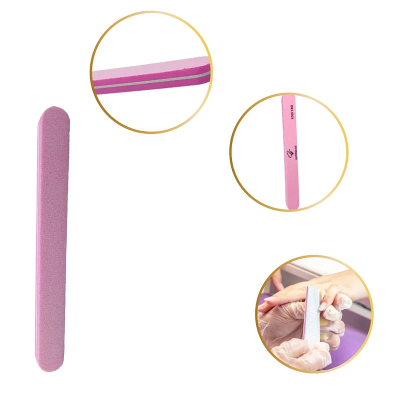 KIT 10 Lixas Buff Reta Suntrust 100/180 Laváveis De Polimento Para Unhas