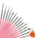 Kit Profissional de 15 Pincéis para Nail Art