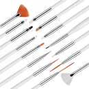 Kit Profissional de 15 Pincéis para Nail Art