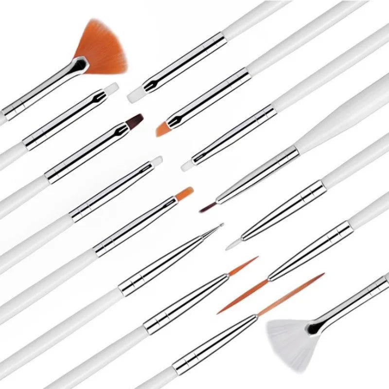 Kit Profissional de 15 Pincéis para Nail Art