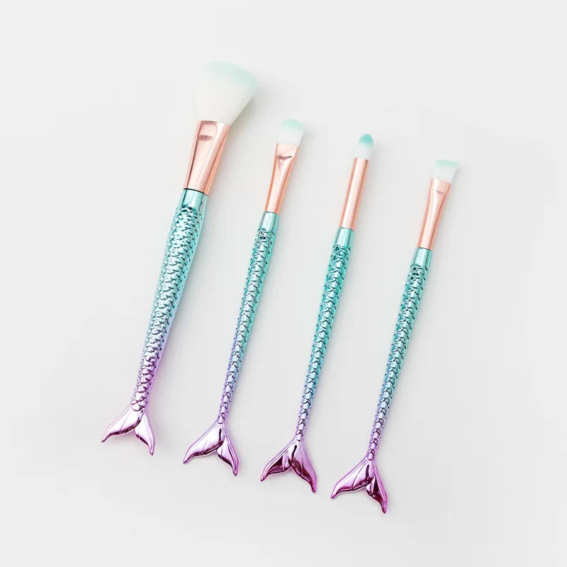 Kit de 4 Pincéis Sereia com estojo