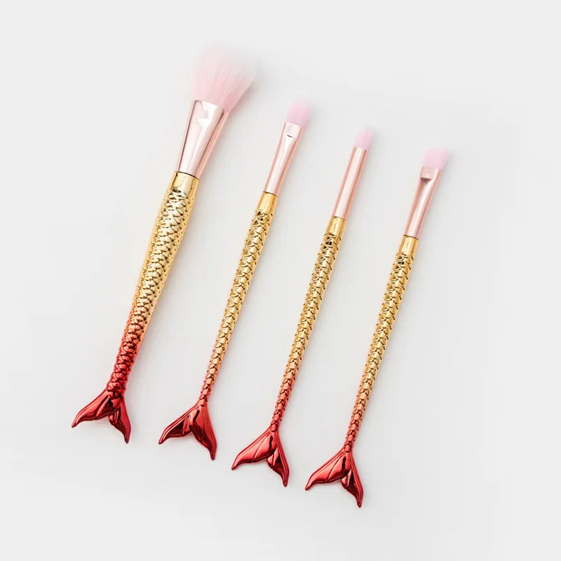Kit de 4 Pincéis Sereia com estojo