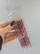 Kit de 5 Pincéis Boleadores de Ponta Dupla para Nail Art