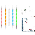 Kit de 5 Pincéis Boleadores de Ponta Dupla para Nail Art