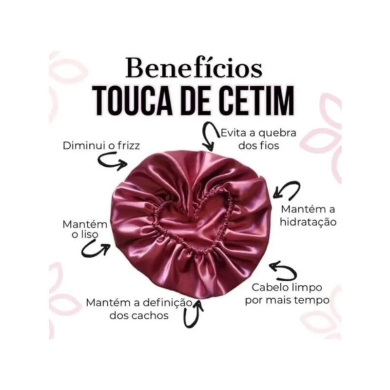 Touca de Cetim Anti-Frizz com Elástico Multicolorida para Cabelo