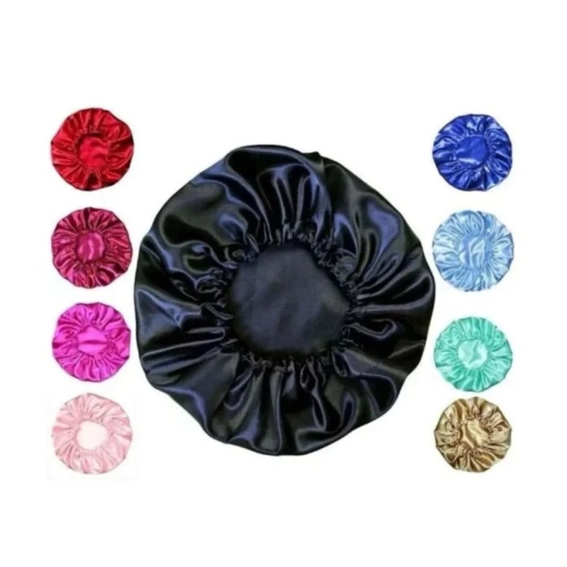 Touca de Cetim Anti-Frizz com Elástico Multicolorida para Cabelo
