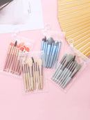 Kit C/ 8 Peças Lindas Conjunto de Pinceis de Maquiagem Moderno C/ Estojo
