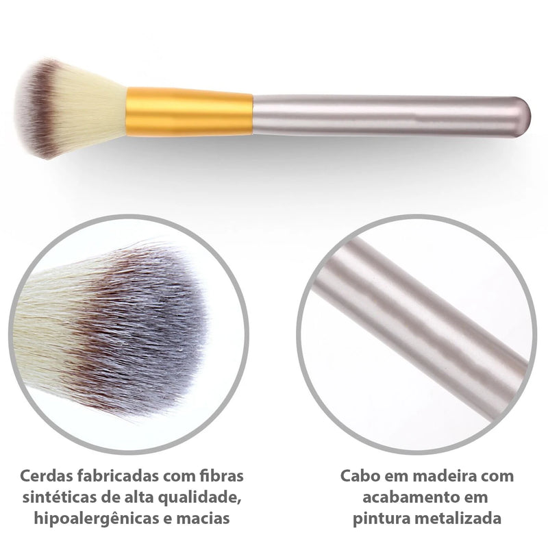 Kit Pinceis Maquiagem Profissional 24 Peças com Estojo